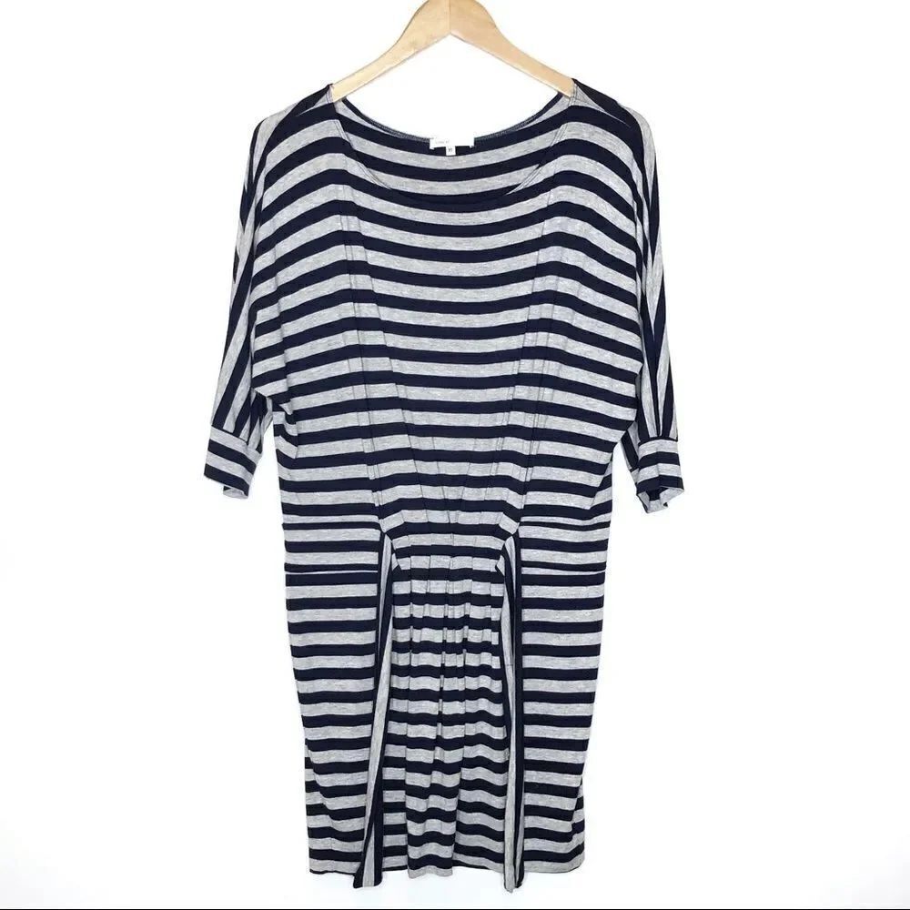 Vince | Tie-Waist Striped Long Sleeve Dress